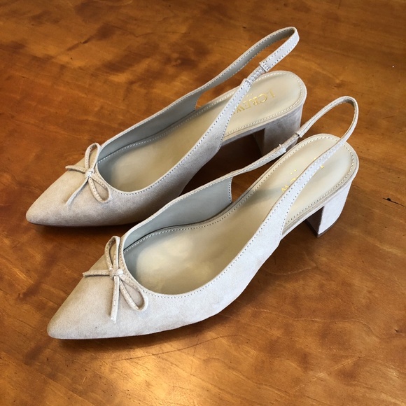 J. Crew Shoes - J CREW Slingback Bow Heels Neutral Beige NEW Size 8